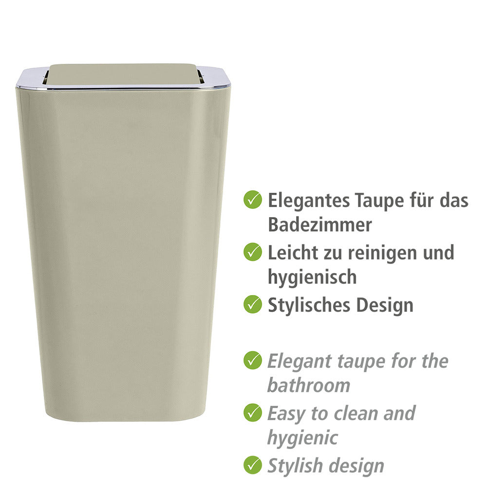 Detalj av vippelokk på Kosmetikkbøtte med vippelokk Candy taupe 6 L plast - Wenko