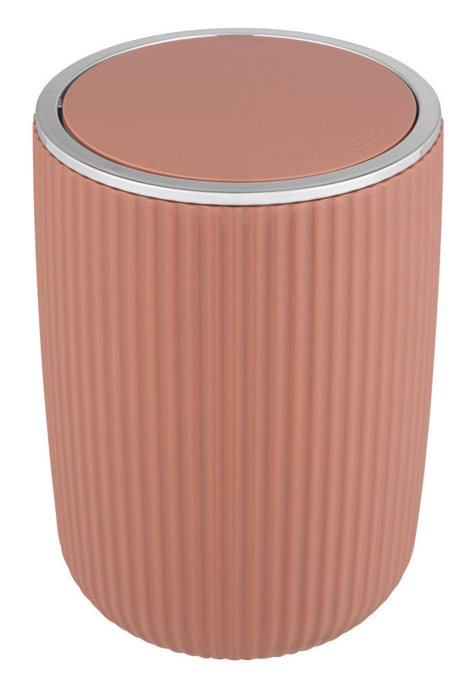 Kosmetikkbøtte med vipplokk rosa 5,5 L Agropoli forfra