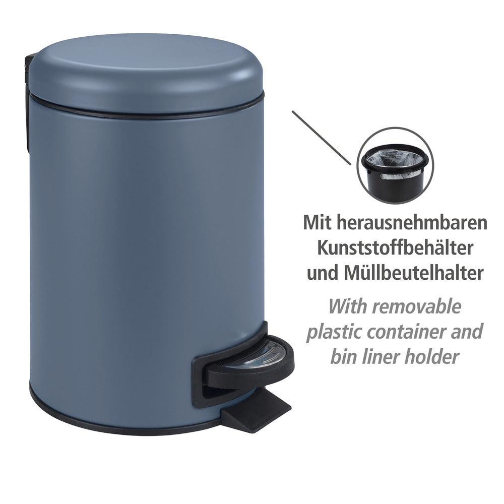 Bakside av Kosmetikkbøtte med pedal Leman slateblue 3 L metall