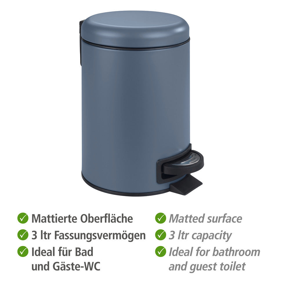 Detalj av pedal på Kosmetikkbøtte med pedal Leman slateblue 3 L metall