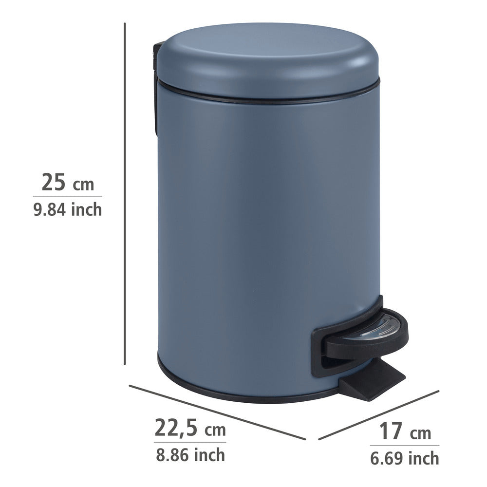 Nærbilde av lokk på Kosmetikkbøtte med pedal Leman slateblue 3 L metall