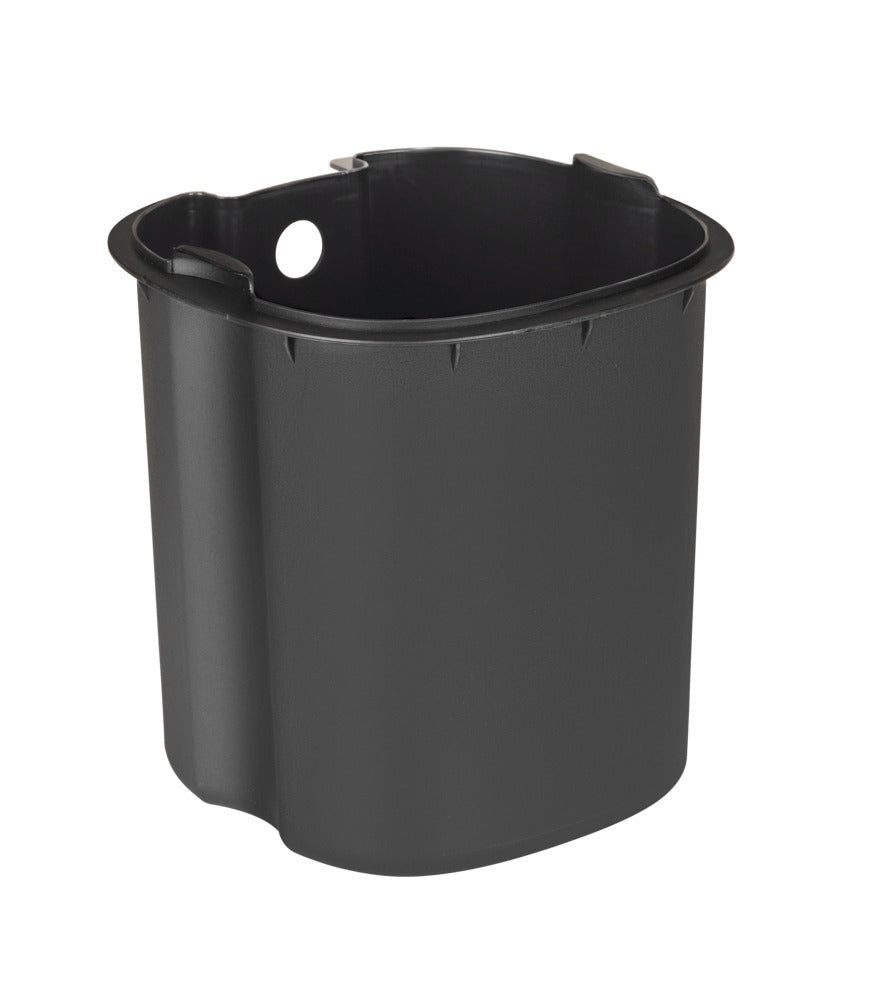 Kosmetikkbøtte svart/natur metall og bambus 3L soft close detalj bambus