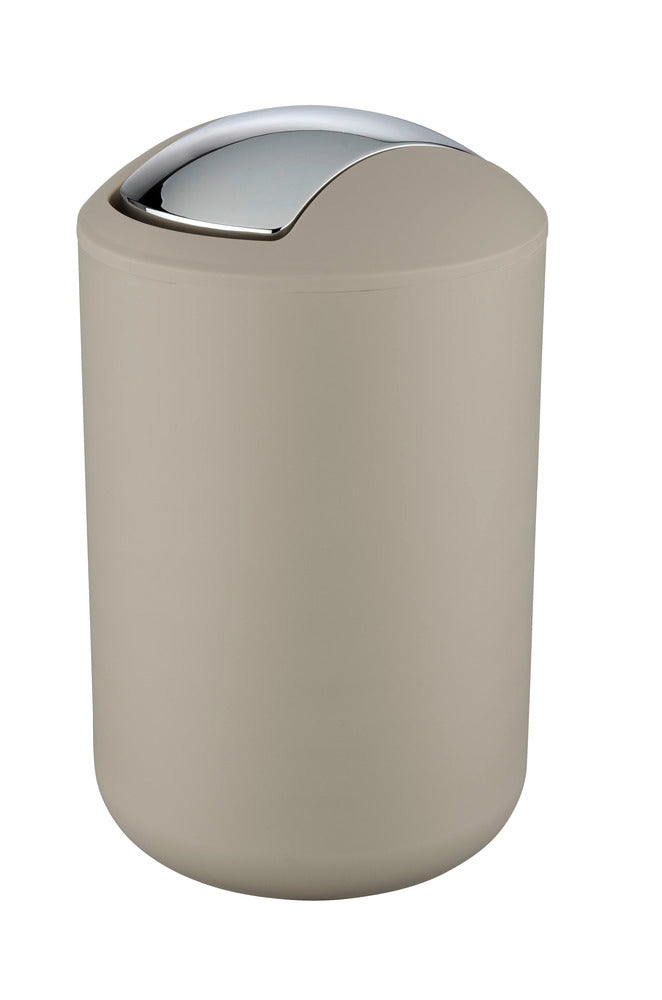 Kosmetikkbøtte med vipplokk taupe 6,5 L Brasil WENKO forfra