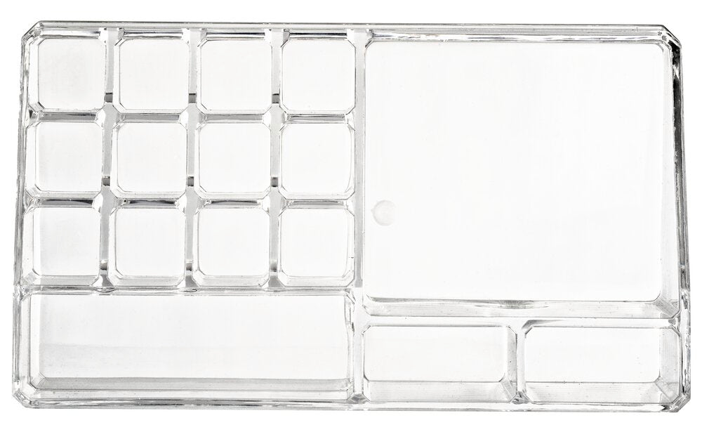 Bakside av Kosmetikkorganiserer Femme med 16 rom transparent akryl Wenko