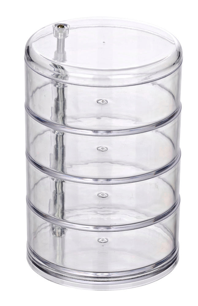 Kosmetikkorganiserer Tower transparent med 4 rom akryl - Wenko forfra