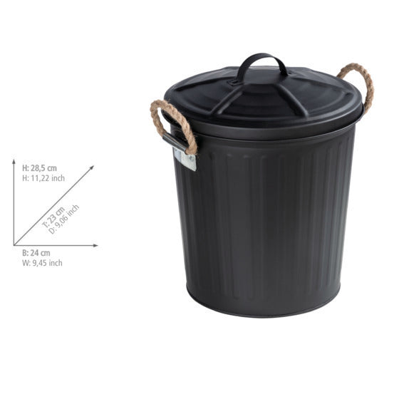Bakside av Kosmetikkspann Gara svart matt metall 6 L