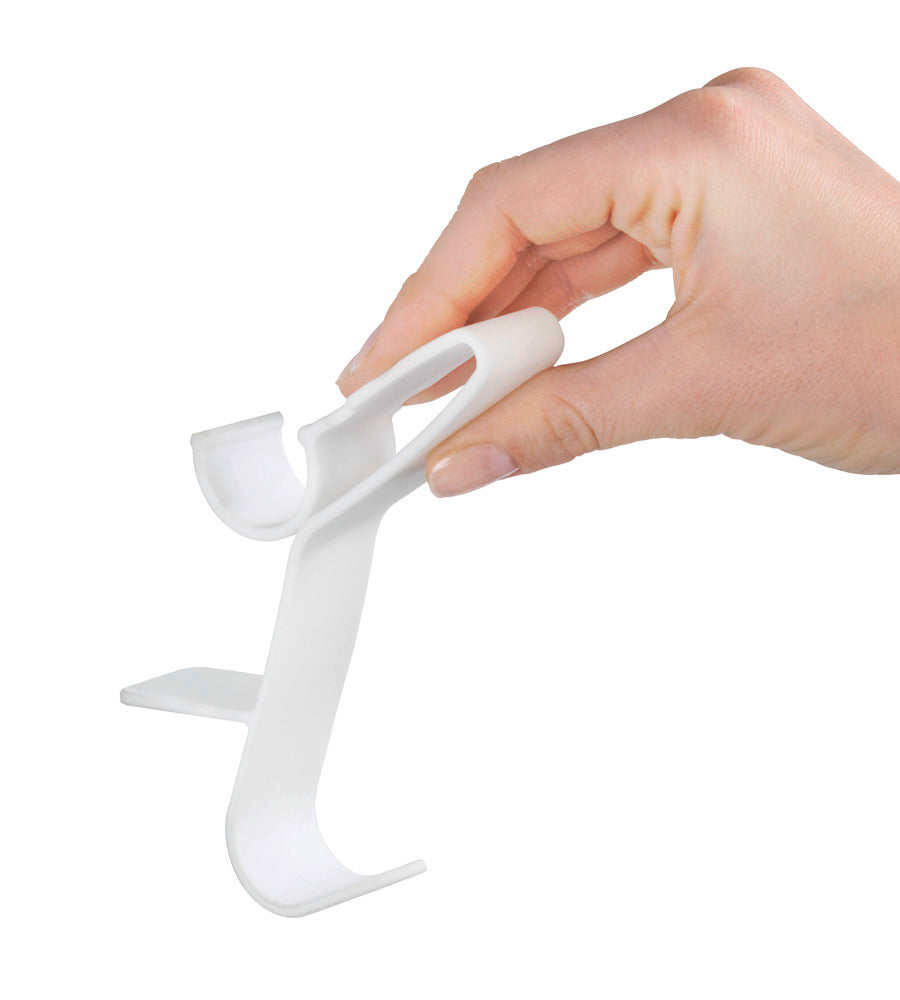 Detalj av krok for håndkletørker universal Flexi hvit plast