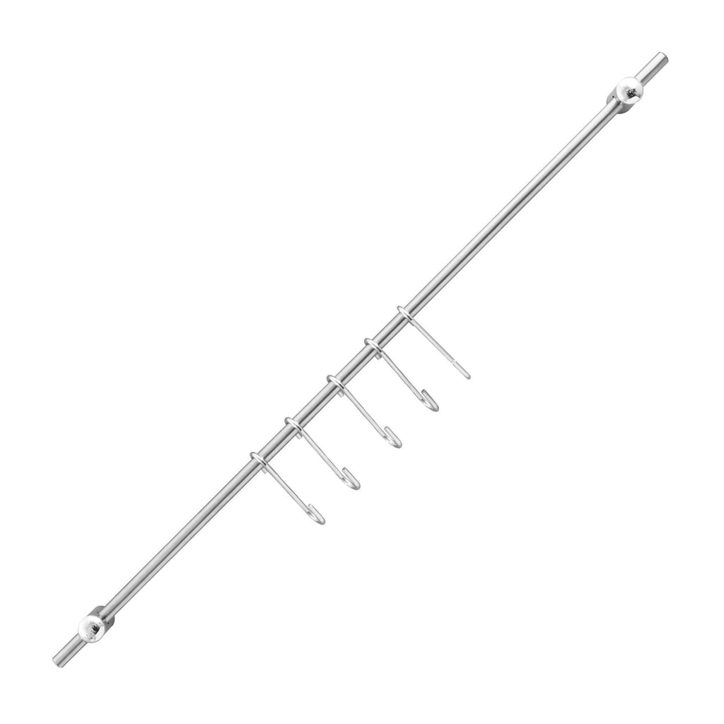 Kroklist 58 cm med 6 kroker rustfritt stål - Fackelmann forfra
