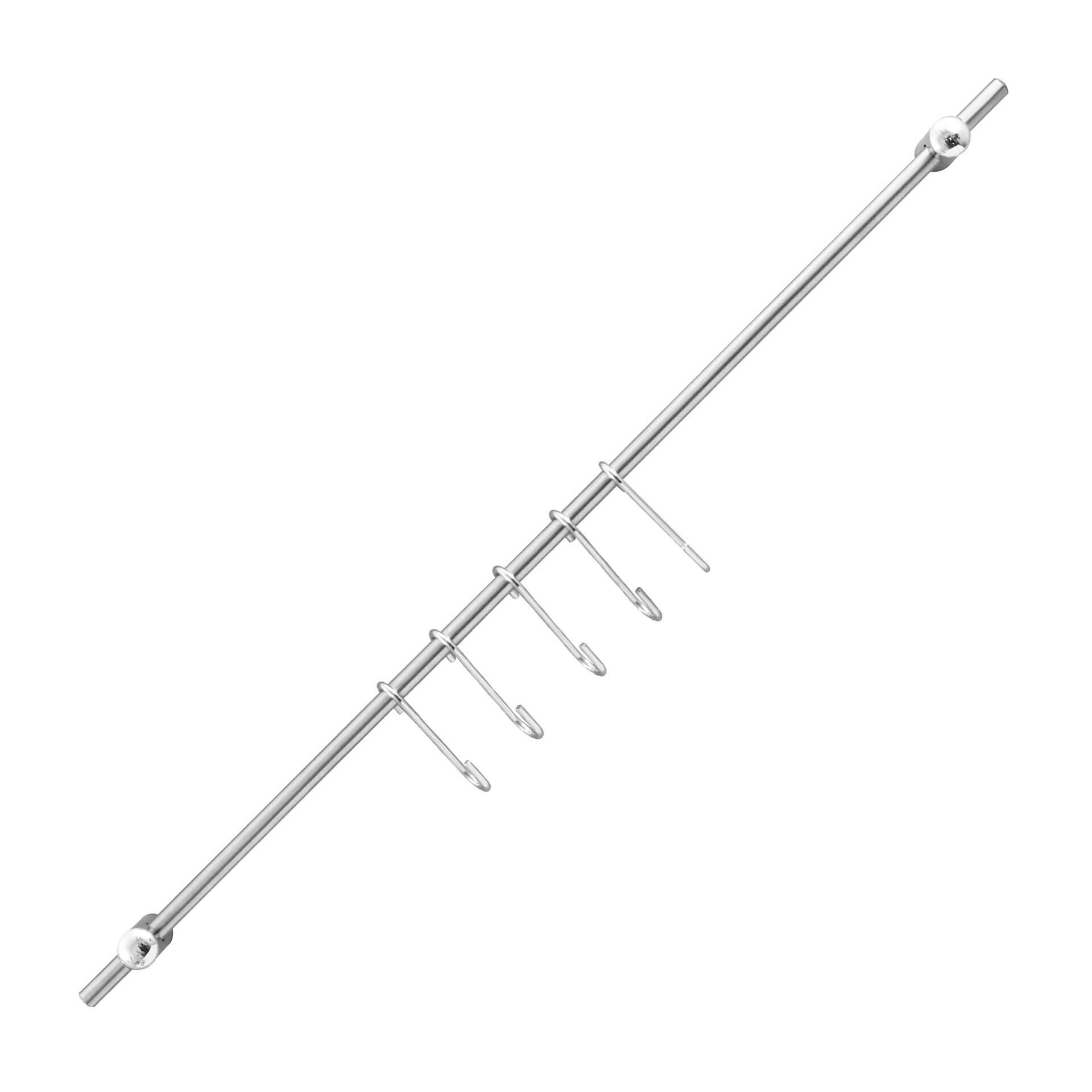 Kroklist 58 cm med 6 kroker rustfritt stål - Fackelmann forfra