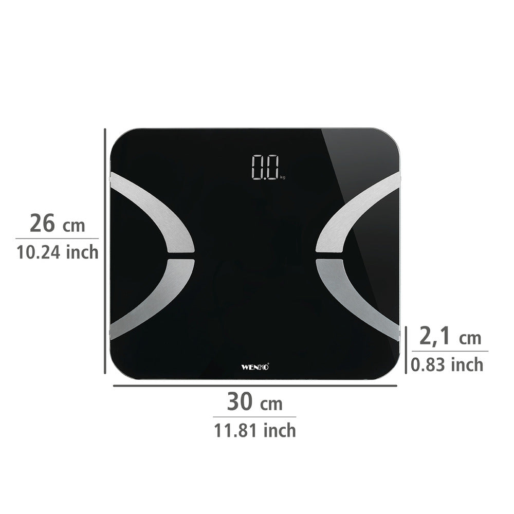 Kroppsvekt analyse LED svart Bluetooth glass - WENKO nærbilde av glassoverflate