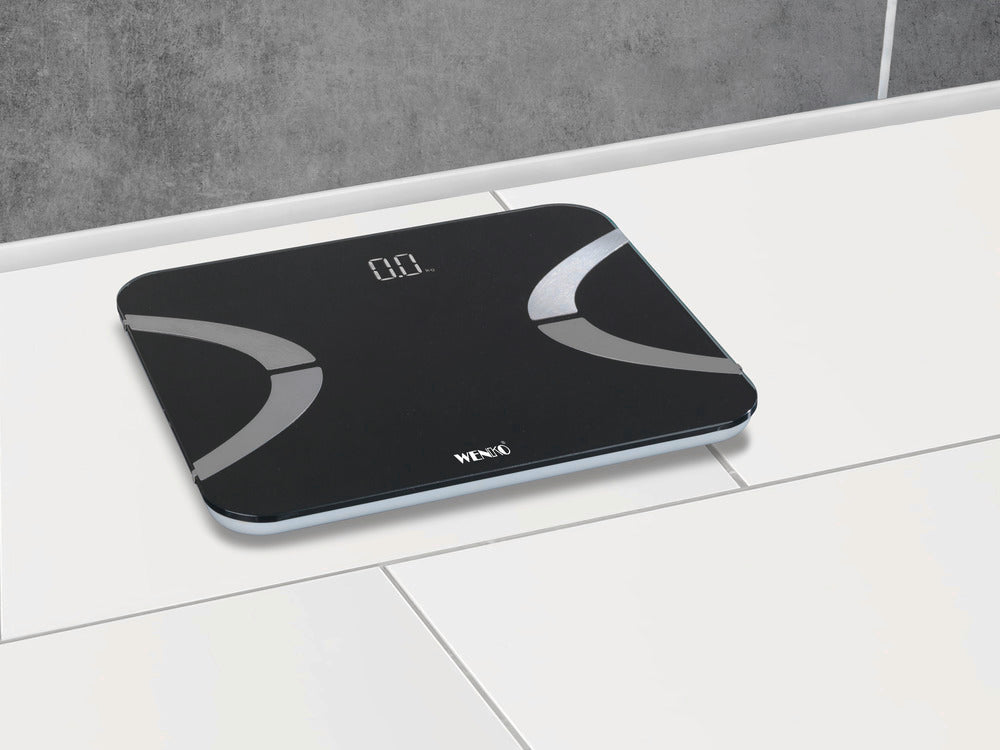 Kroppsvekt analyse LED svart Bluetooth glass - WENKO sideprofil