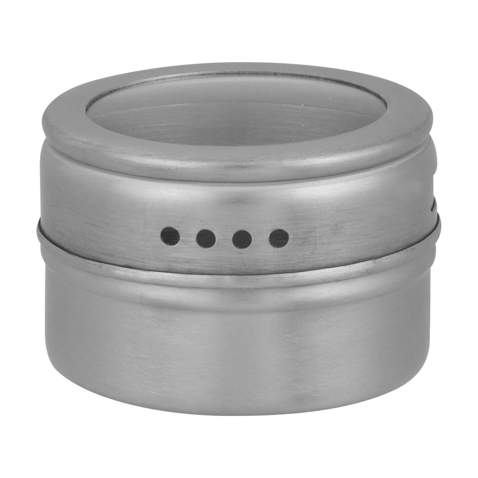 Krydderboks magnetisk rustfritt stål Ø6x4,5 cm bakside