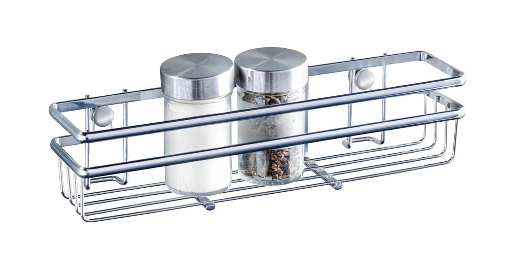 Krydderhylle veggmontert krommet metall for 6 glass bakside