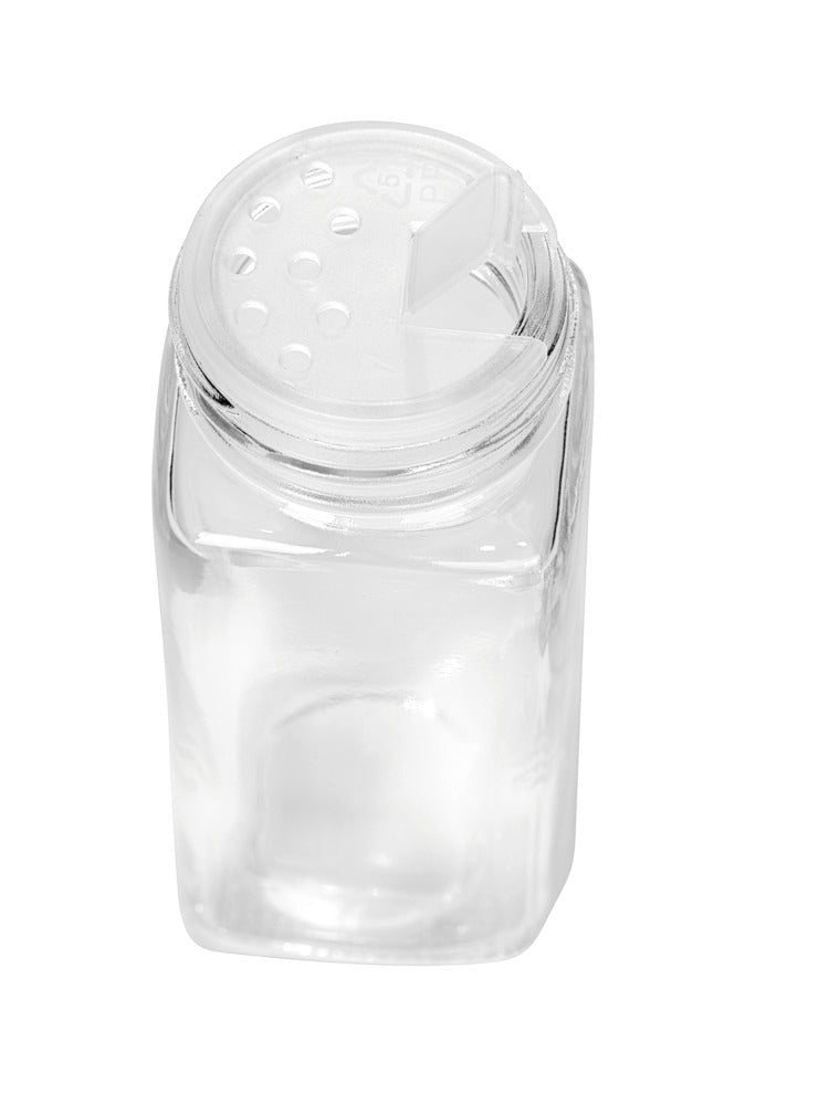 Nærbilde av glassbeholder på Krydderstrøer glass med bambuslokk Anni Wenko