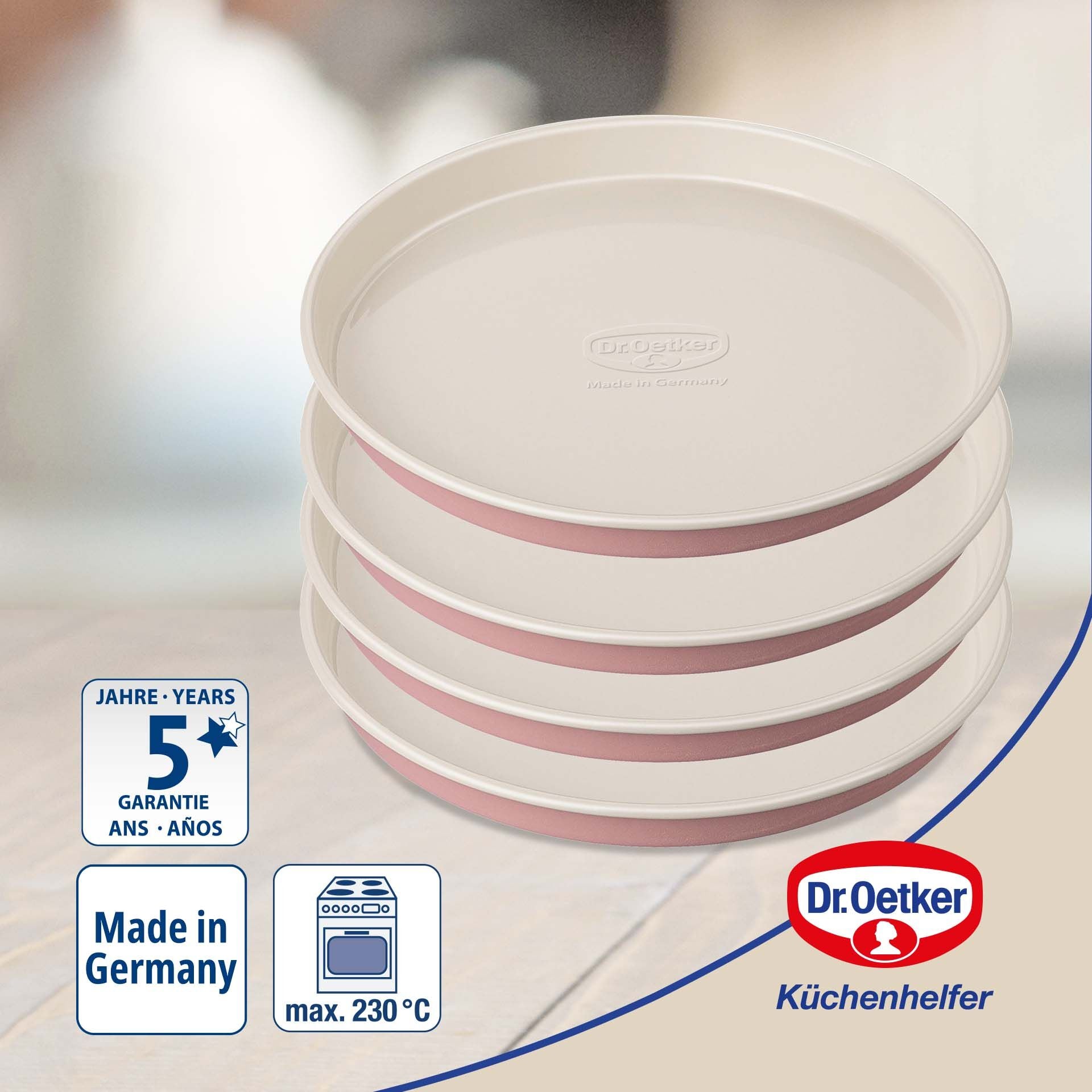 Lagkakeformer 4-delt Ø17 cm non-stick Retro Design - Dr. Oetker nærbilde av belegg