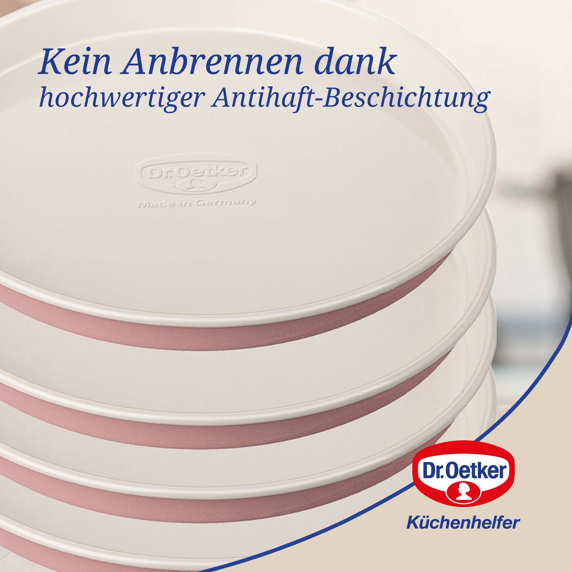 Lagkakeformer 4-delt Ø17 cm non-stick Retro Design - Dr. Oetker sideprofil