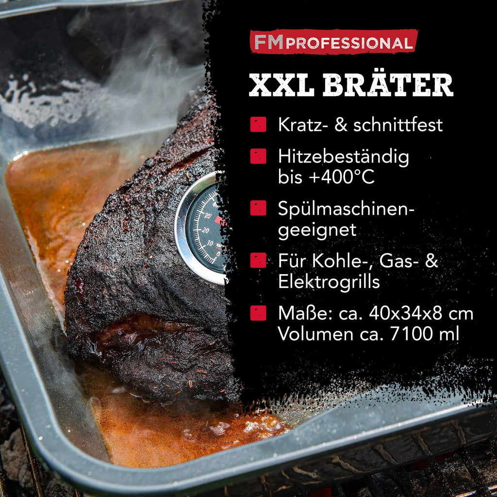 Langpanne XXL emaljert 40x34 cm varmebestandig til 400°C fylt med mat