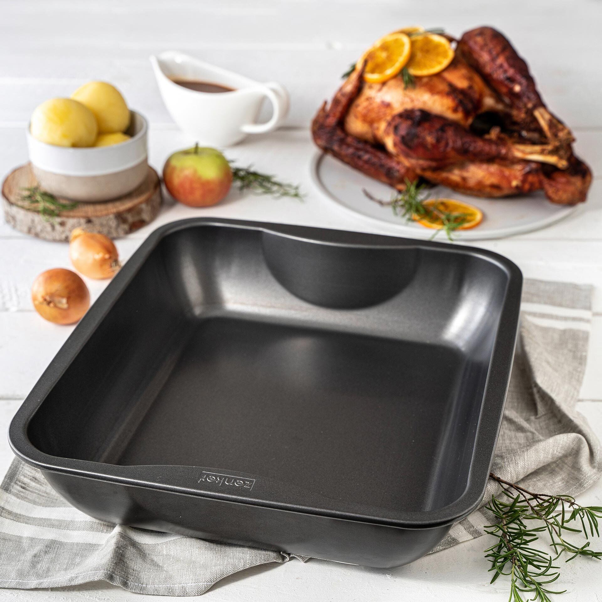Langpanne XXL non-stick 40x34 cm ekstra høy kant - Zenker detalj av belegg