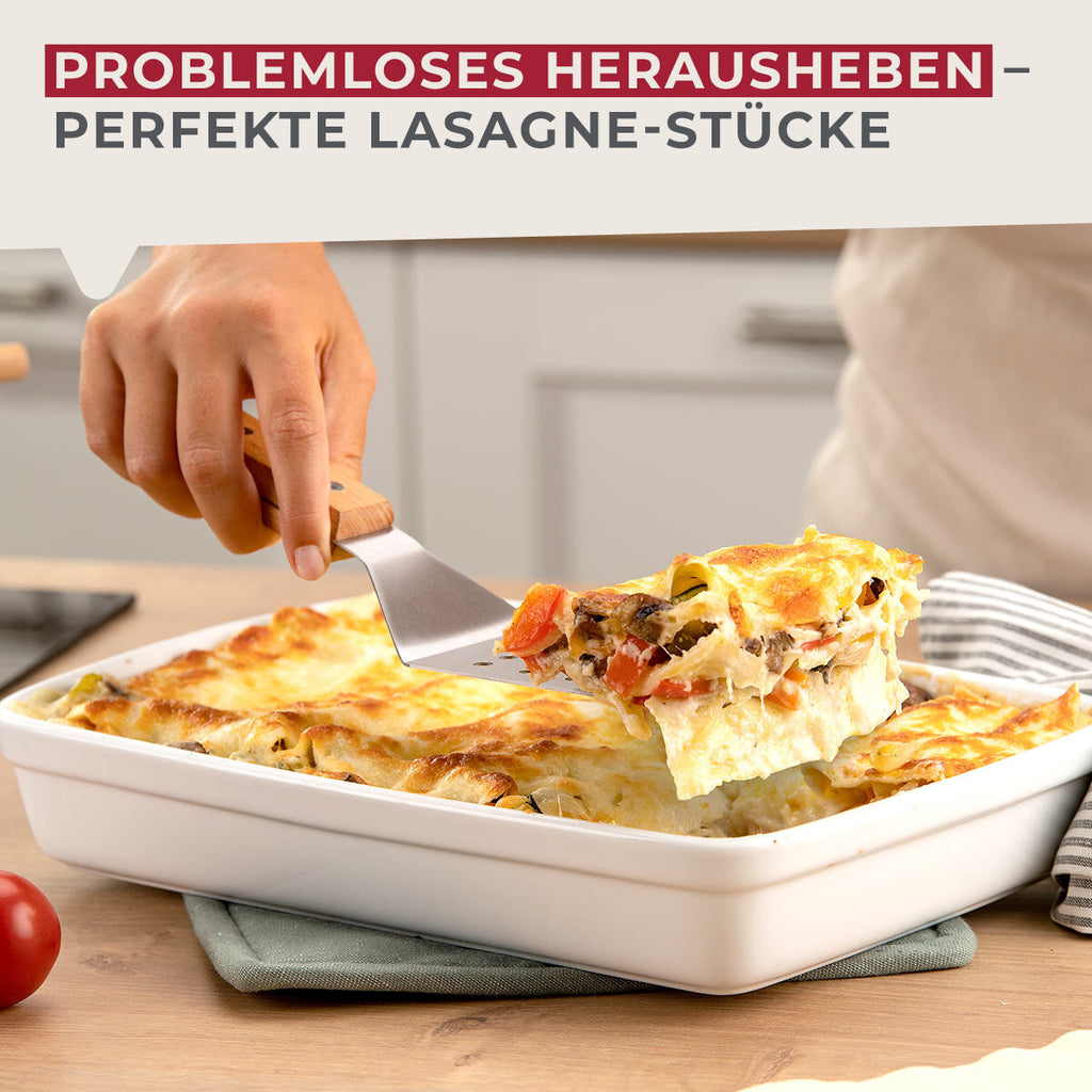 Lasagnespade rustfritt stål med bøketrehåndtak FSC-sertifisert klar til bruk