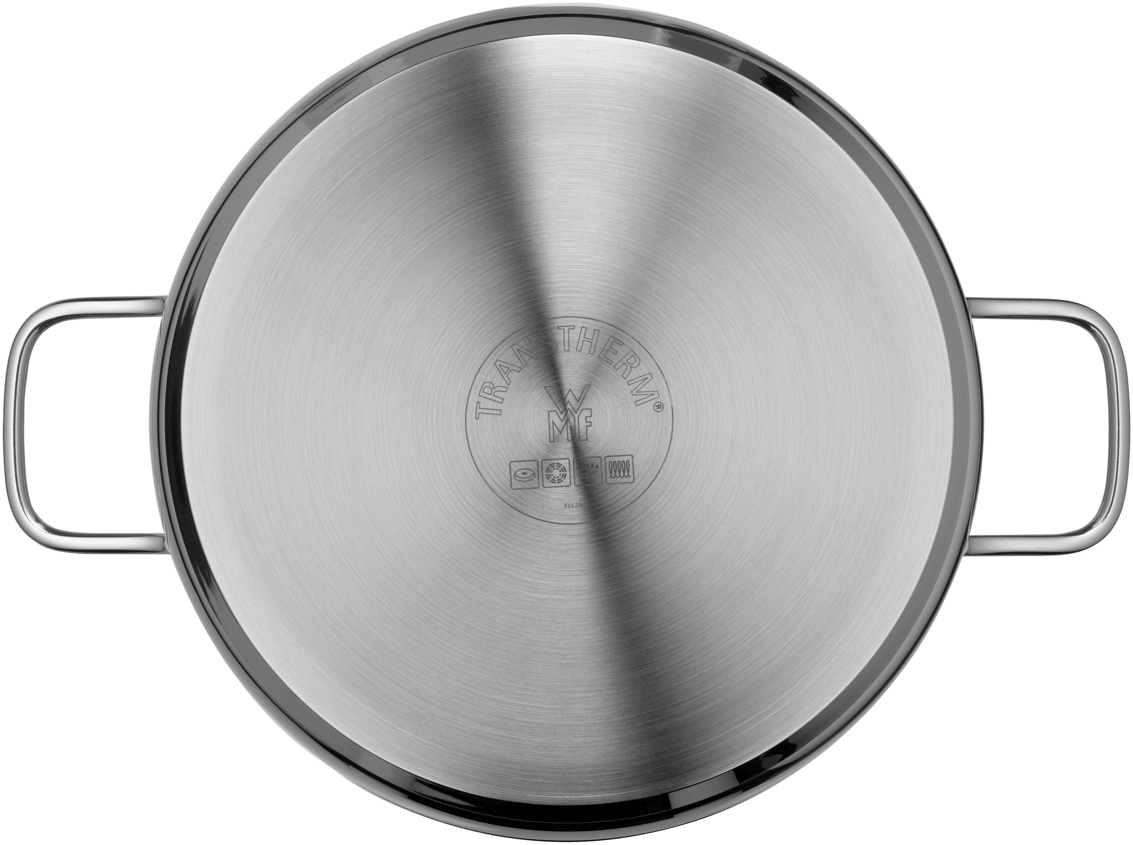 Lav gryte med glasslokk 24 cm rustfritt stål Diadem Plus WMF bakside