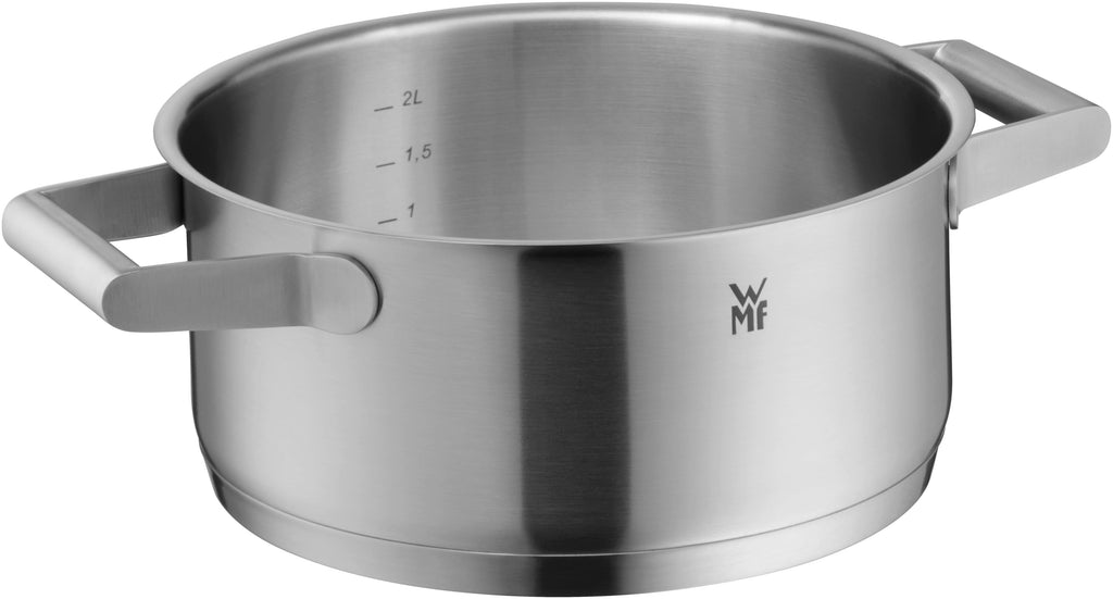 Lav gryte med lokk 20 cm rustfritt stål 2,5 L Comfort Line - WMF håndtak detalj