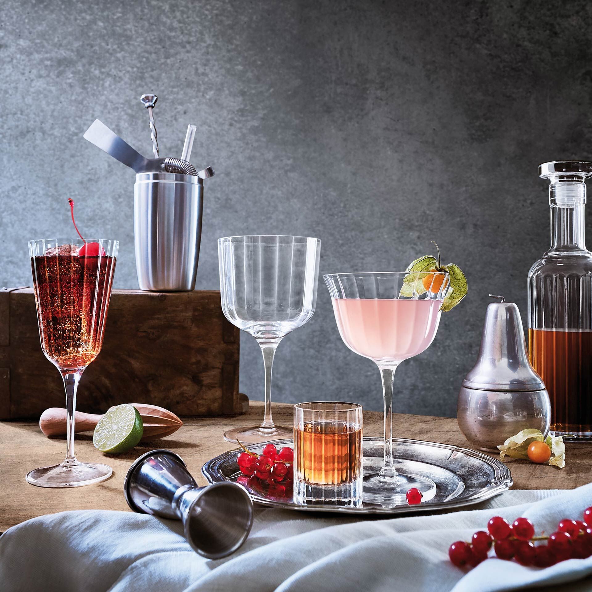 Likørglass Bach 70 ml 4-delt sett krystallglass bakside