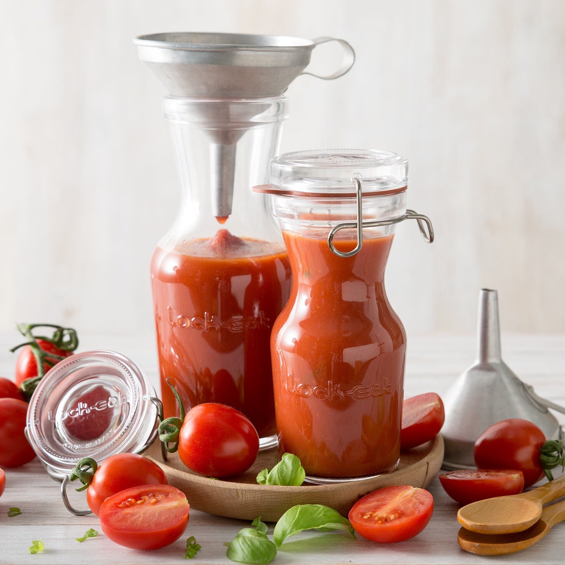 Lock-Eat karaffel med lokk glass 500 ml Luigi Bormioli detalj av lokk
