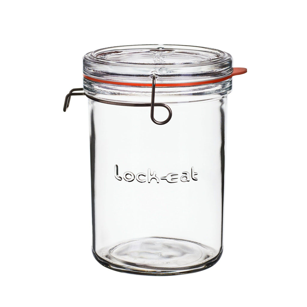 Lock-Eat norgesglass med lokk 1 liter glass Luigi Bormioli forfra