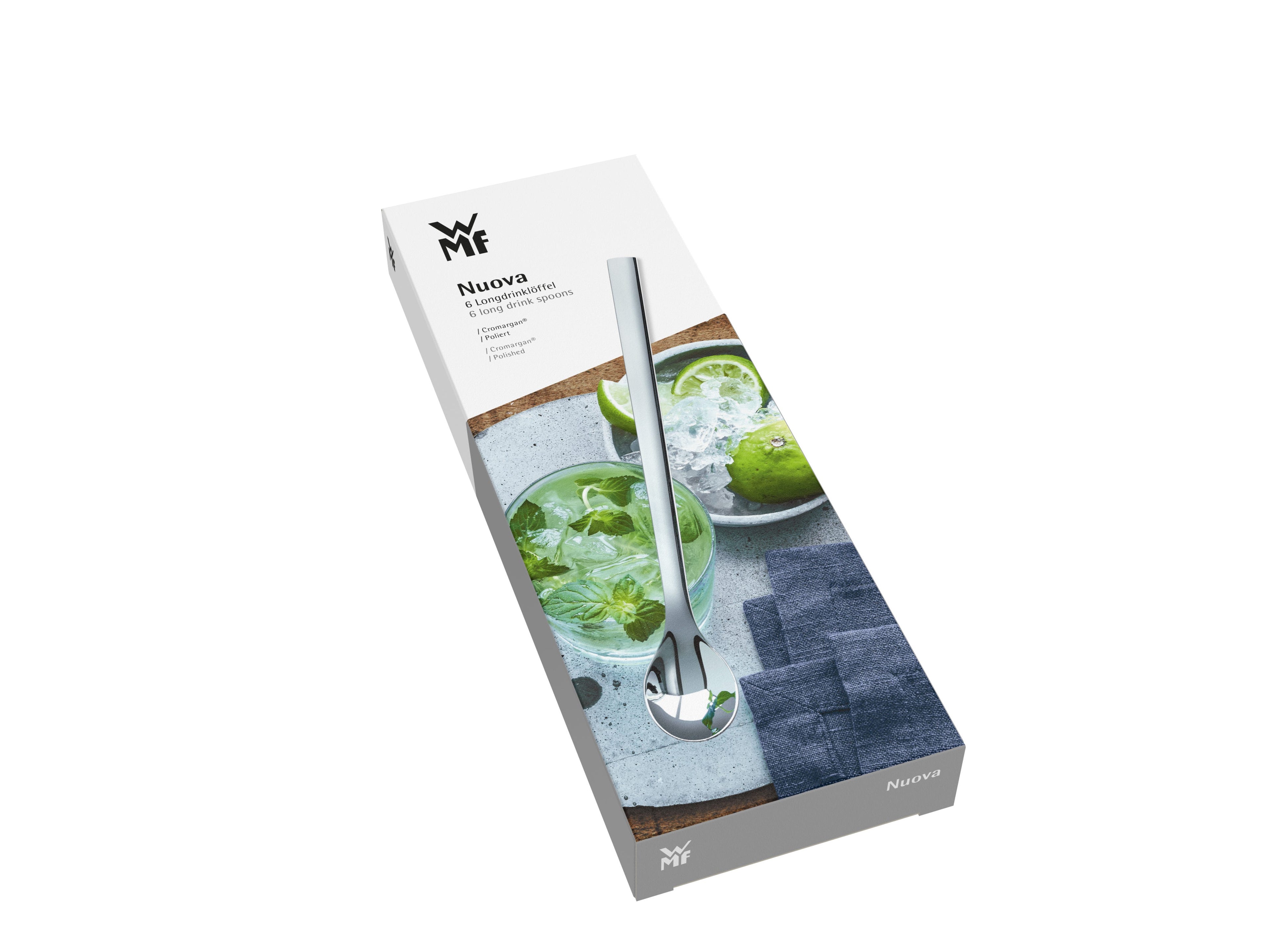 Longdrinkskjeer 22 cm polert 6-delt sett - WMF montert i glass