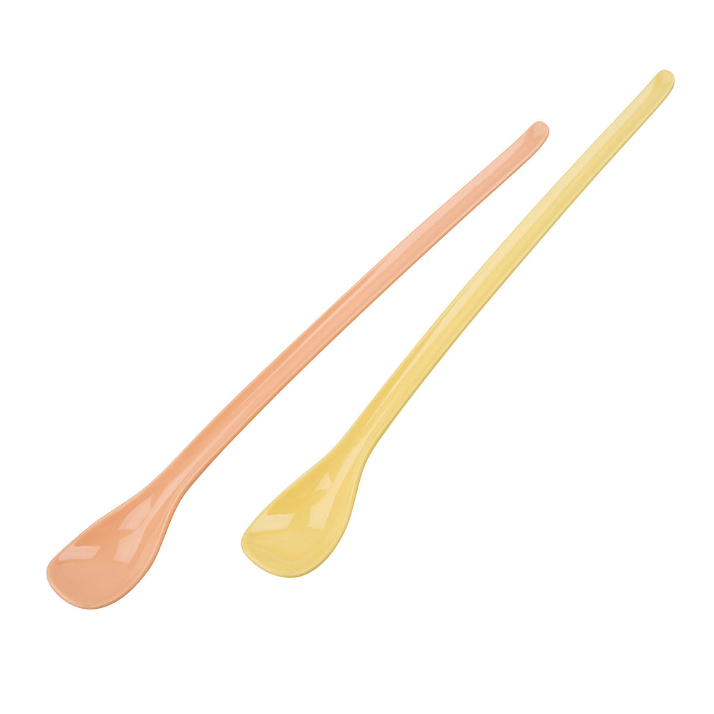 Longdrinkskjeer 8 stk 22 cm gul/oransje plast forfra