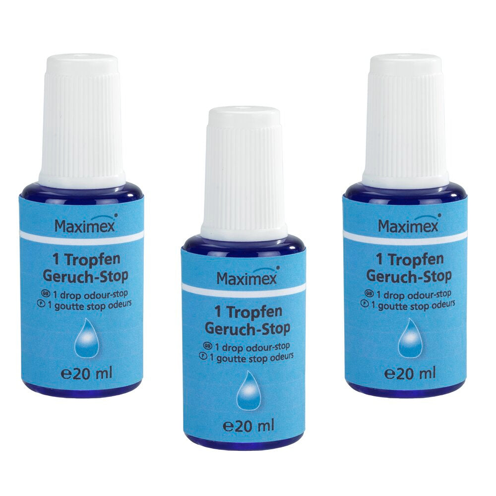 Luktfjerner for toalett 3 x 20 ml dråpeformat Maximex forfra