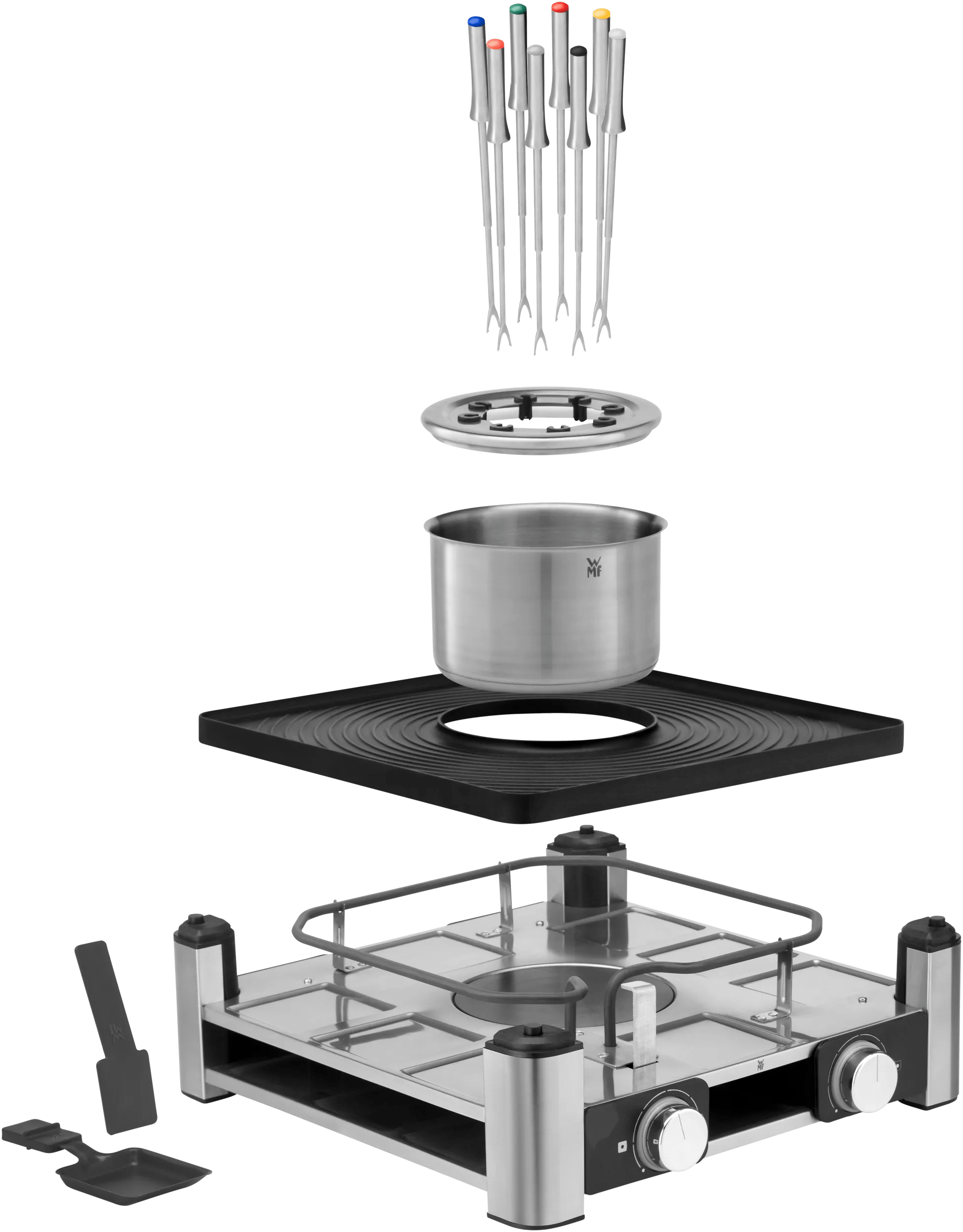 Avtakbare plater på Lumero gourmetstasjon 3-i-1 raclette, fondue og grill 1800W - WMF