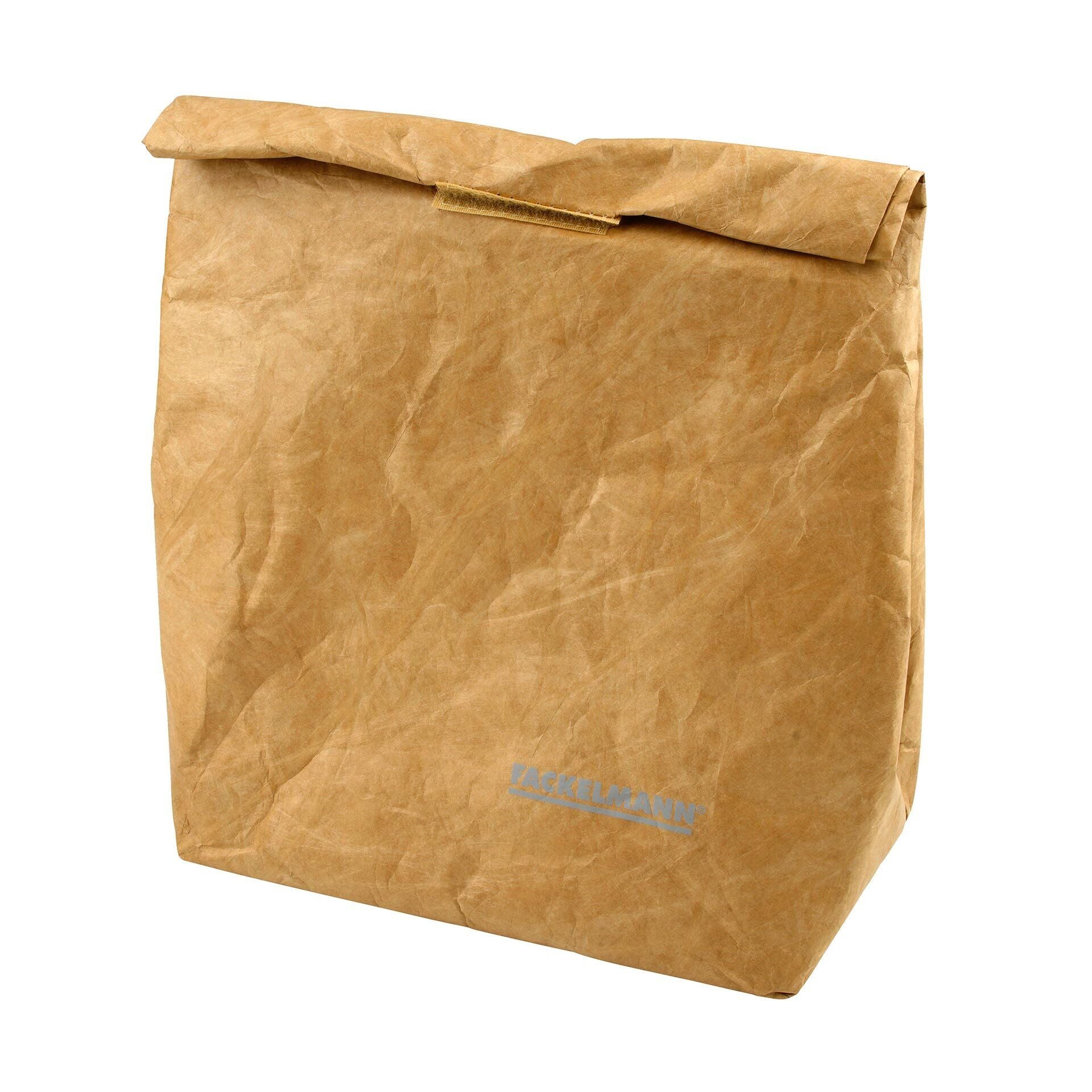 Lunsjpose isolert med borrelås 20x29 cm papirlook forfra