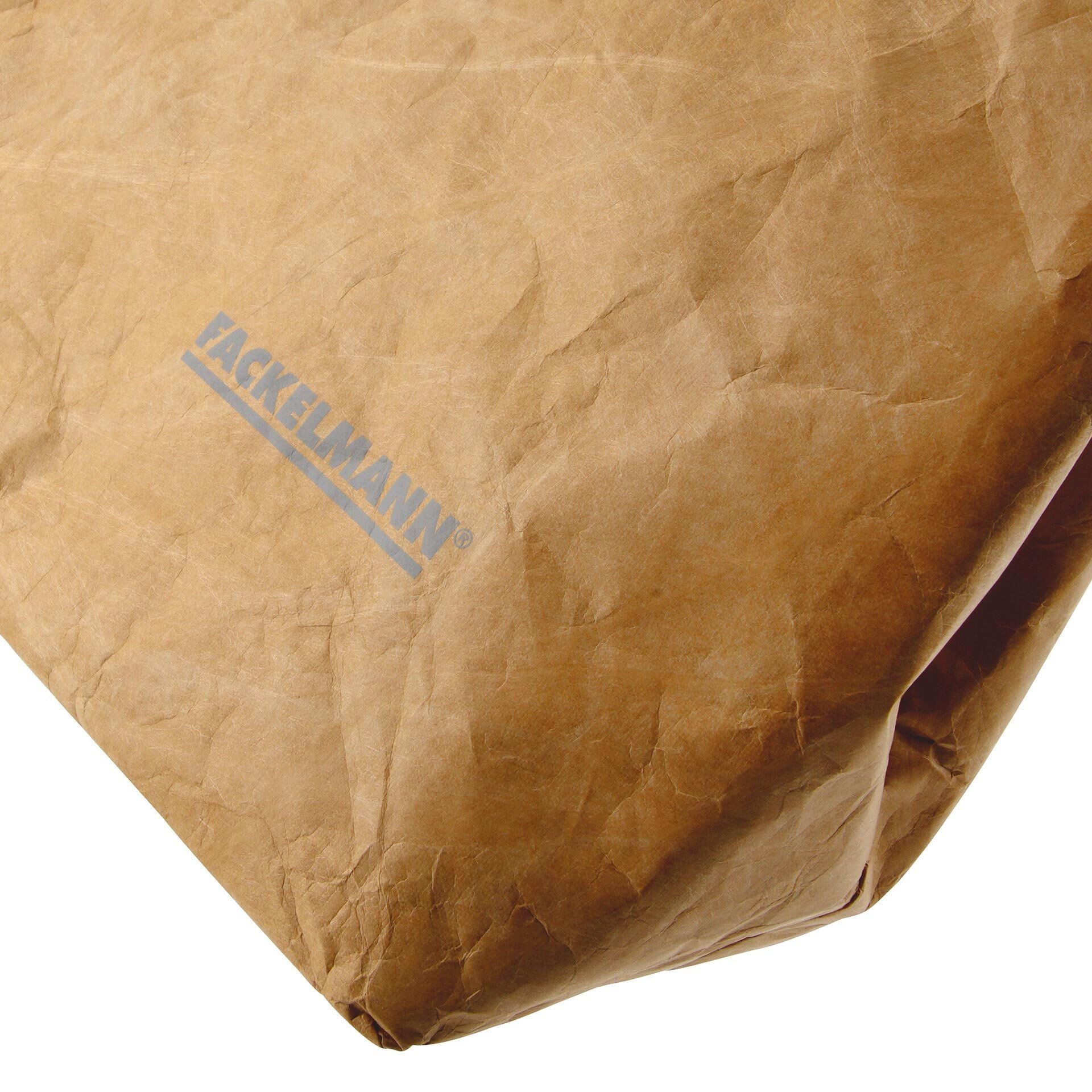 Lunsjpose isolert med borrelås 20x29 cm papirlook bakside