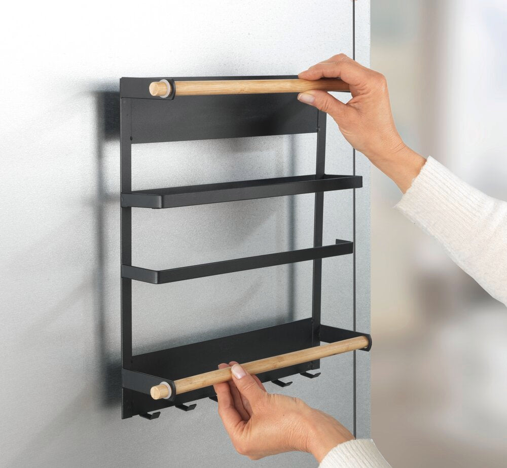 Magnetisk kjøkkenhylle svart uten boring metall - Wenko detalj av metalloverflate