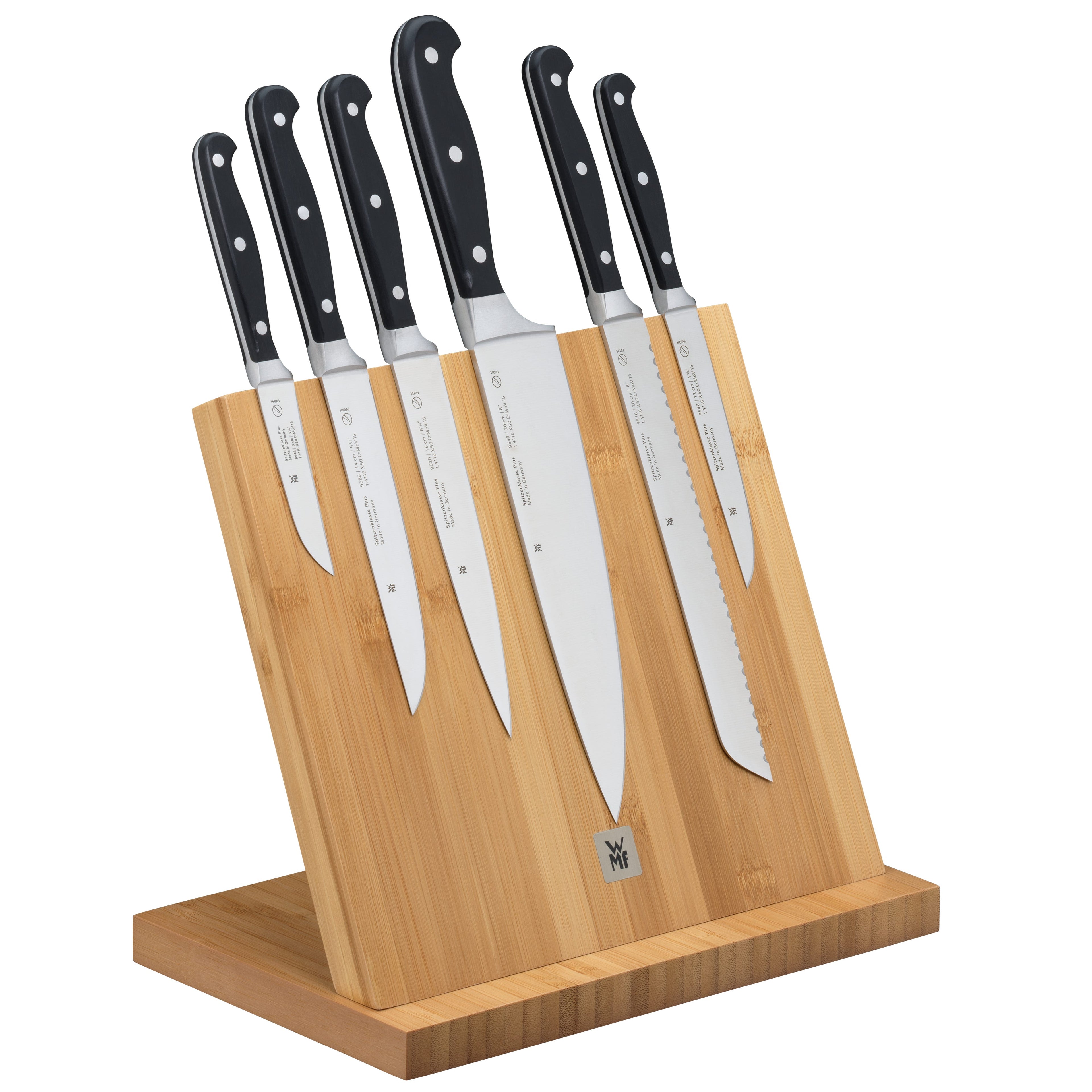 Detalj av magnetisk knivblokk bambus uten kniver - WMF magnetisk feste