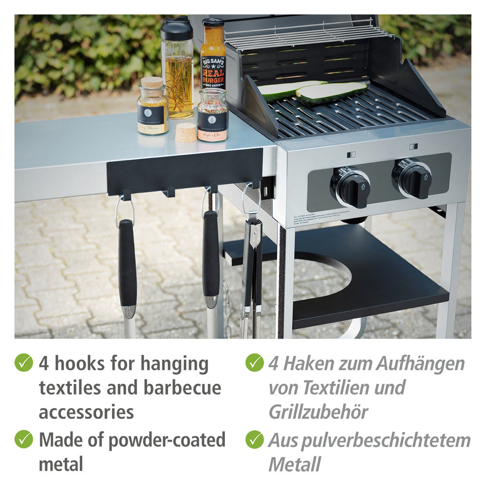Detaljbilde av magnetisk krokelist Ima svart med 4 kroker metall