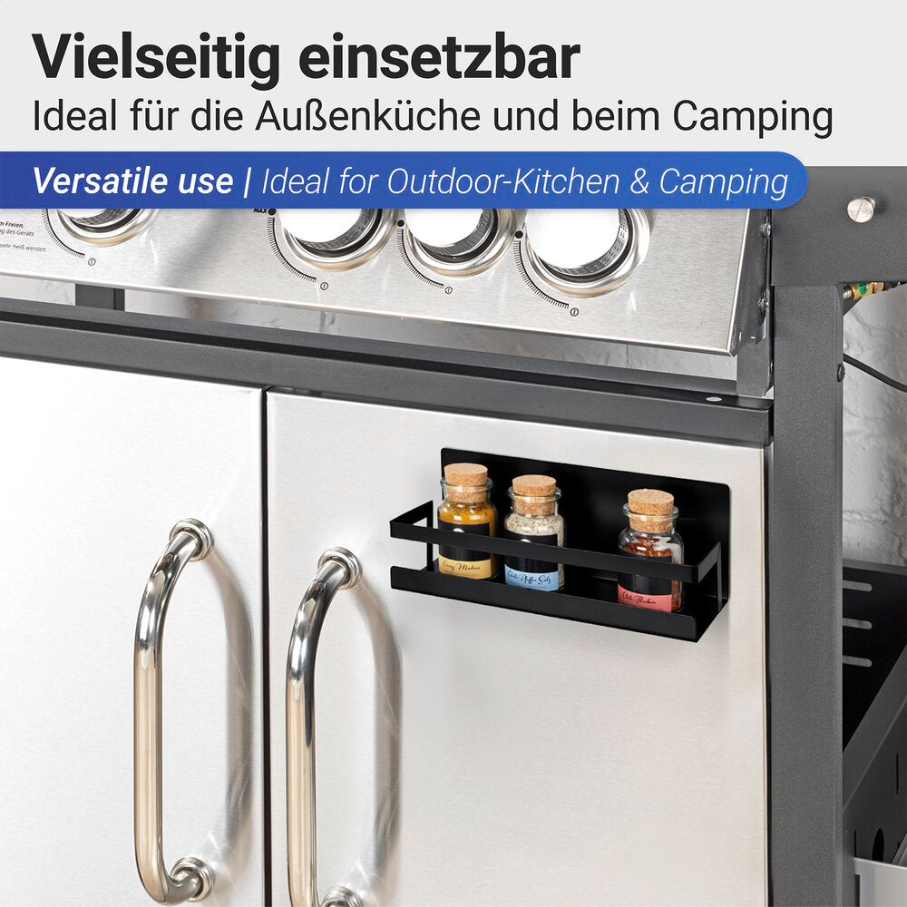 Magnetisk krydderhylle Ima pulverlakkert metall svart med krydder