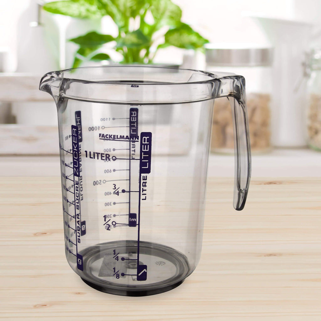 Målebeger 1 L transparent plast med gummiert bunn - Zenker detalj av gummiert bunn