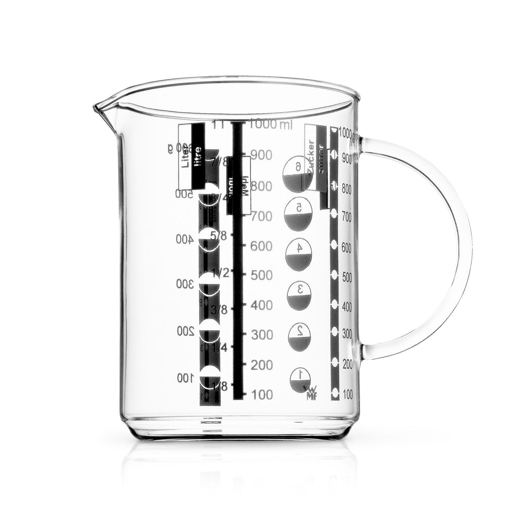Målebeger borosilikatglass 1,0 L med skala - WMF forfra