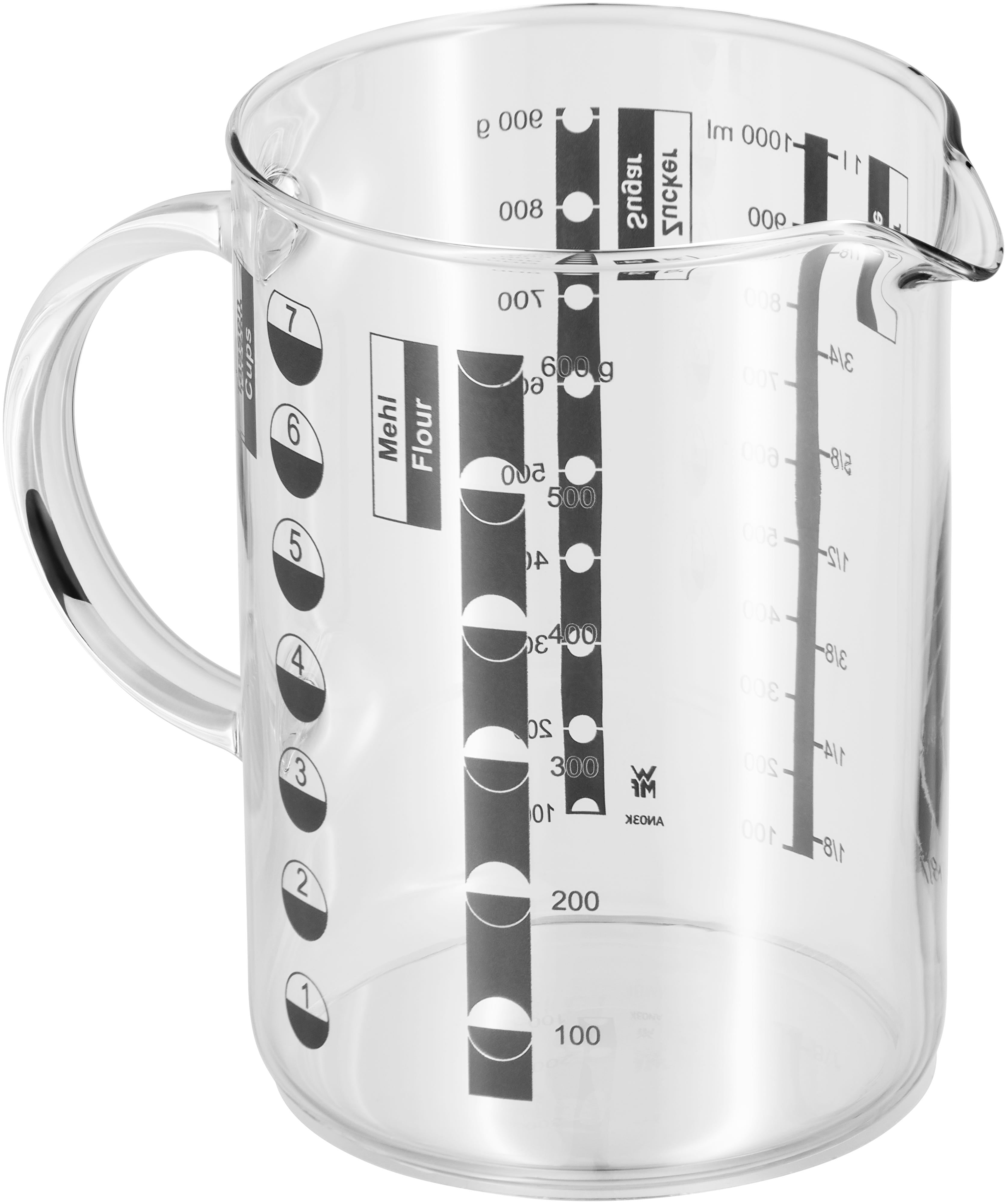 Målebeger borosilikatglass 1,0 L med skala - WMF bakside
