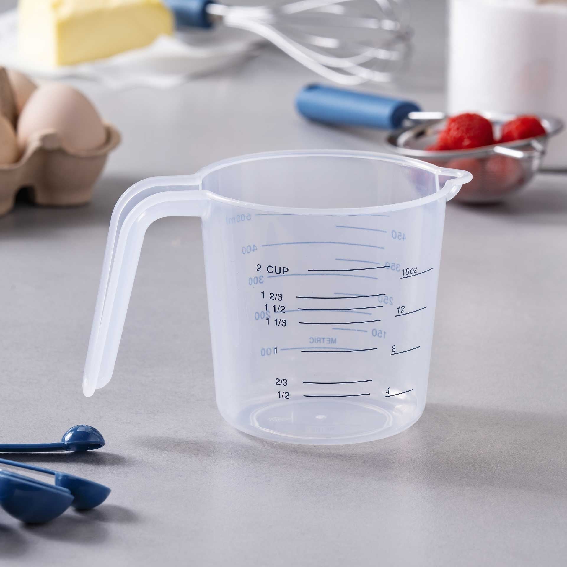 Målebeger plast 500 ml med skala - Fackelmann bakside