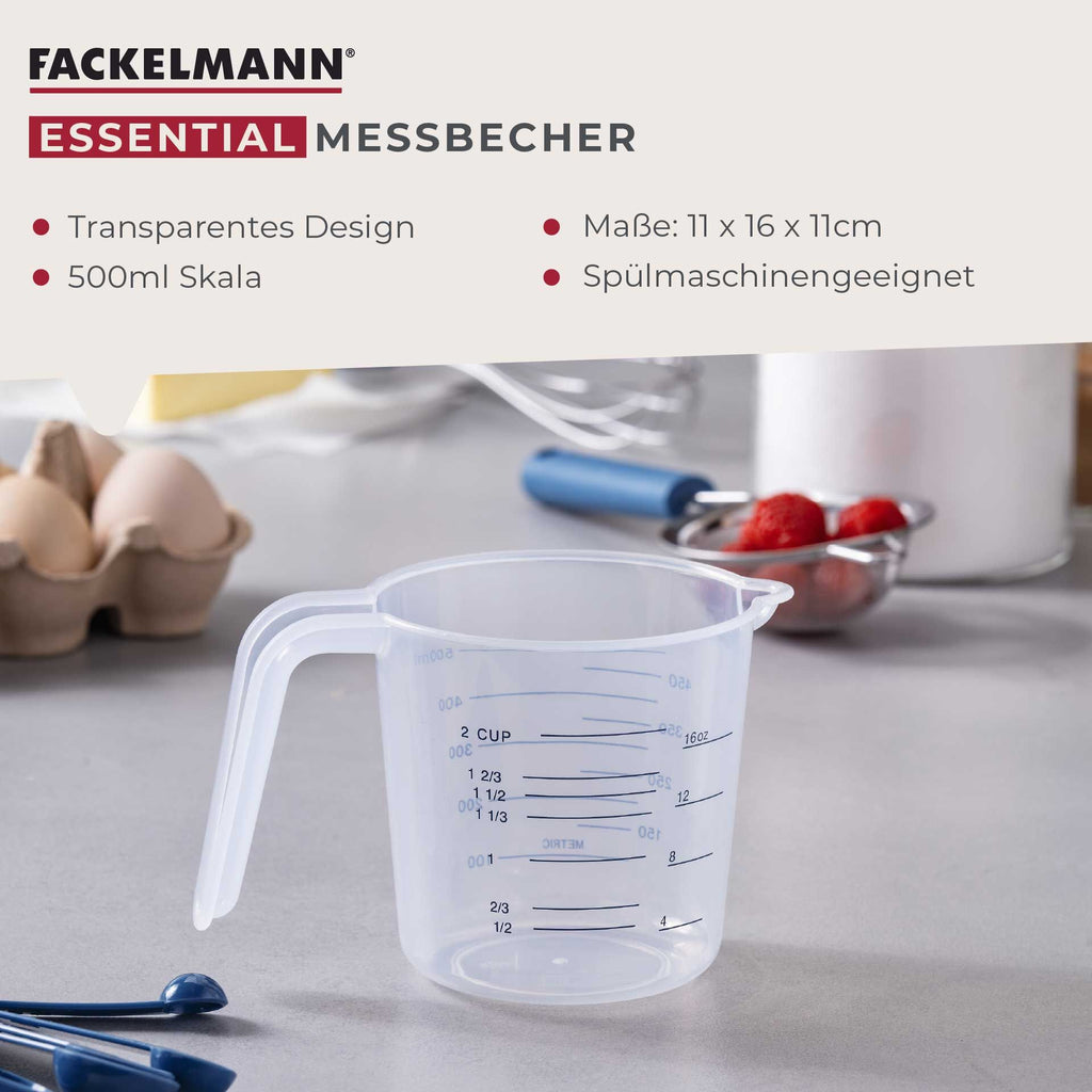 Målebeger plast 500 ml med skala - Fackelmann med mål oppmålt