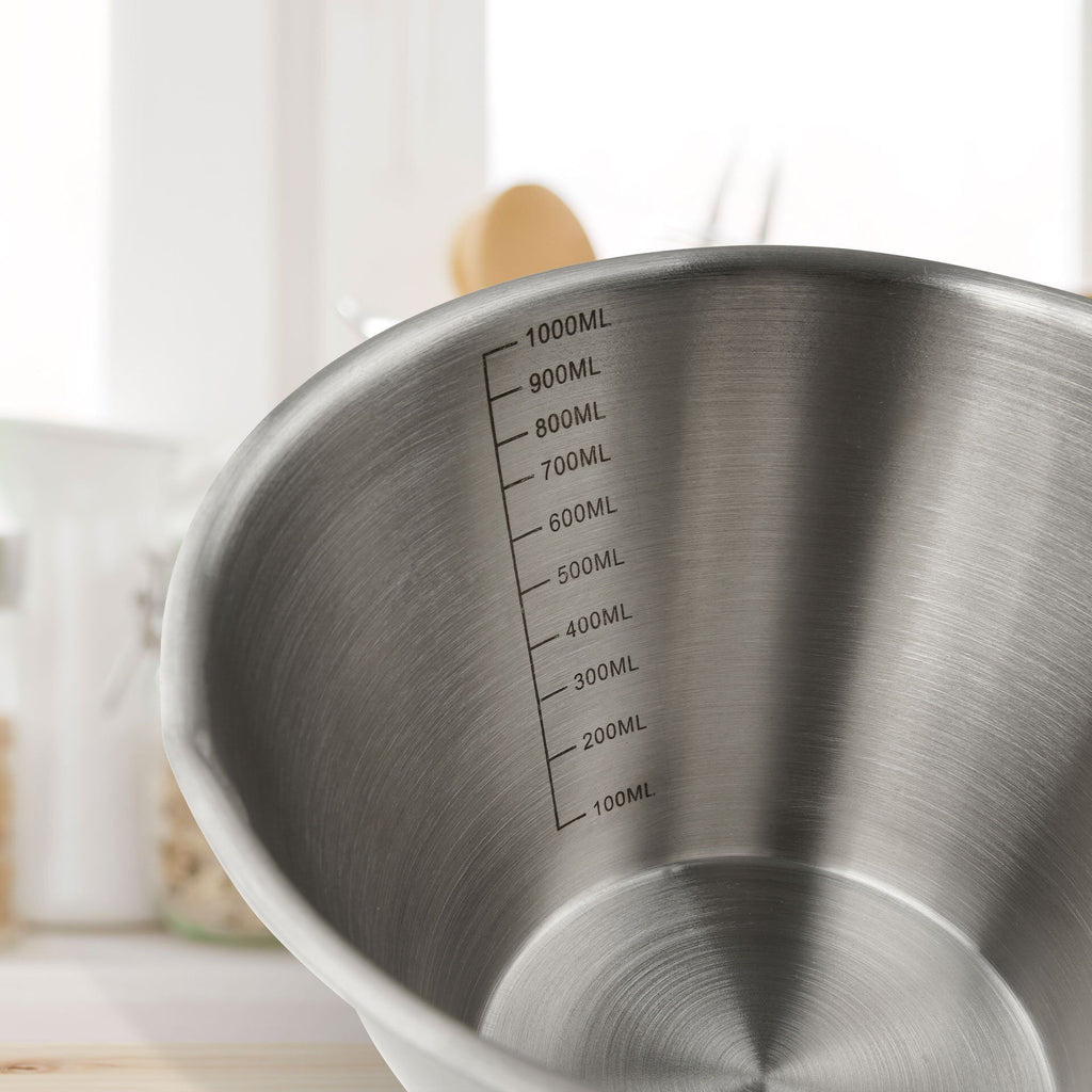 Målebeger rustfritt stål 1 L med skala - Zenker detalj av måleskala