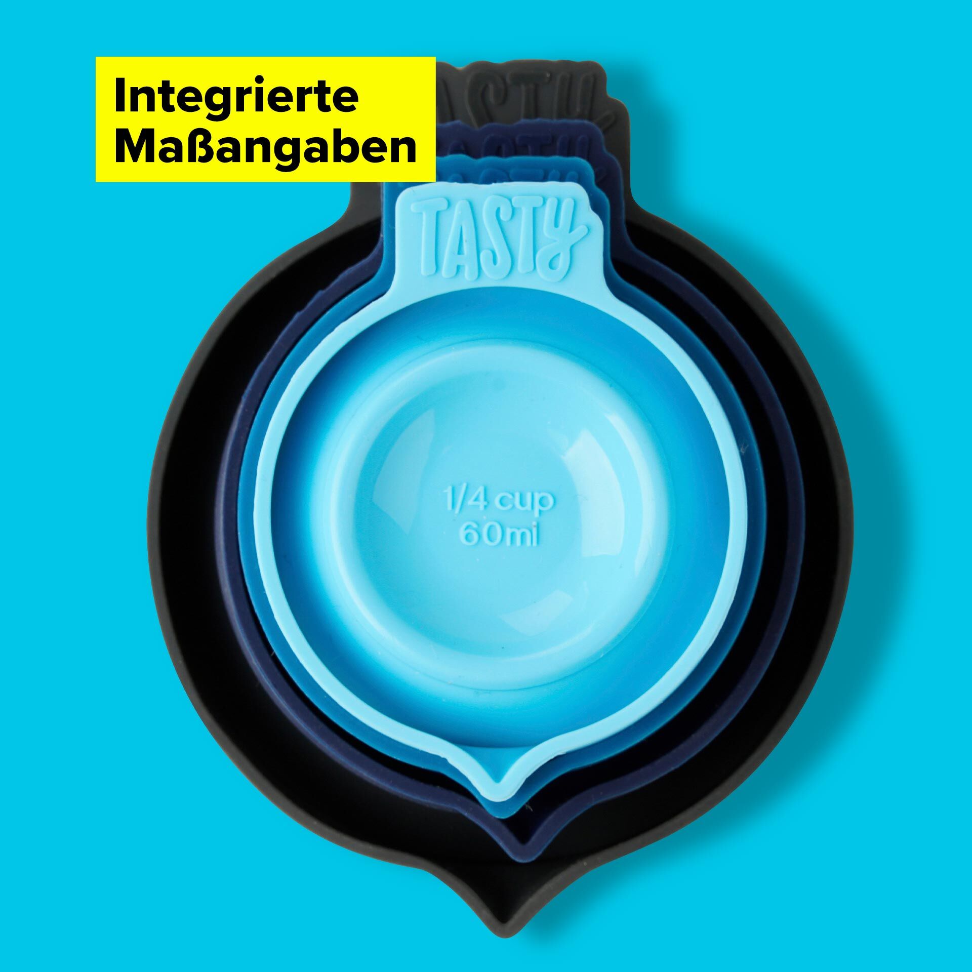 Målebeger sammenleggbart 4-delt silikon cup-mål - Tasty i oppvaskmaskin