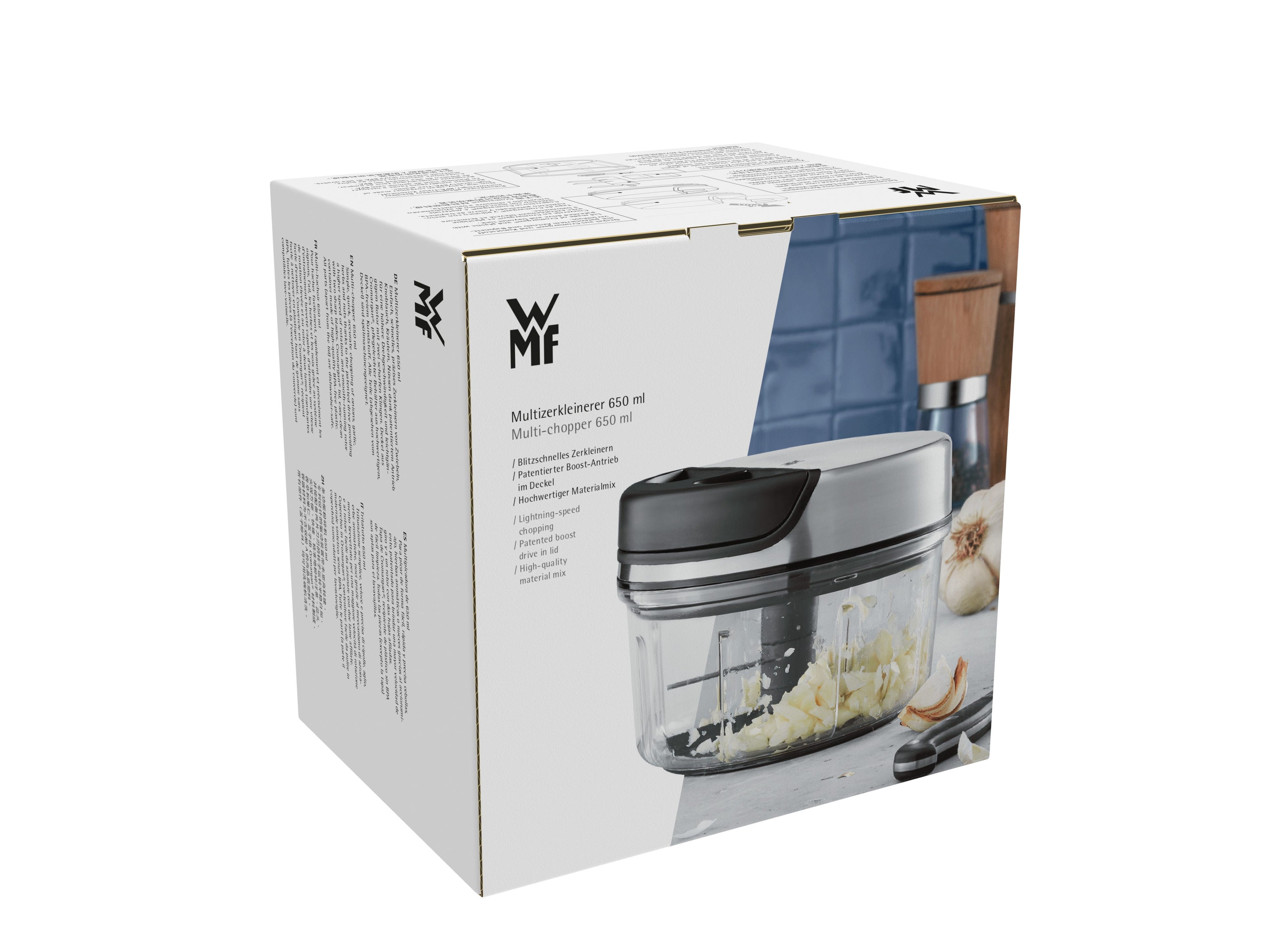 Manuell hakker 650 ml rustfritt stål knivblad - WMF med innhold