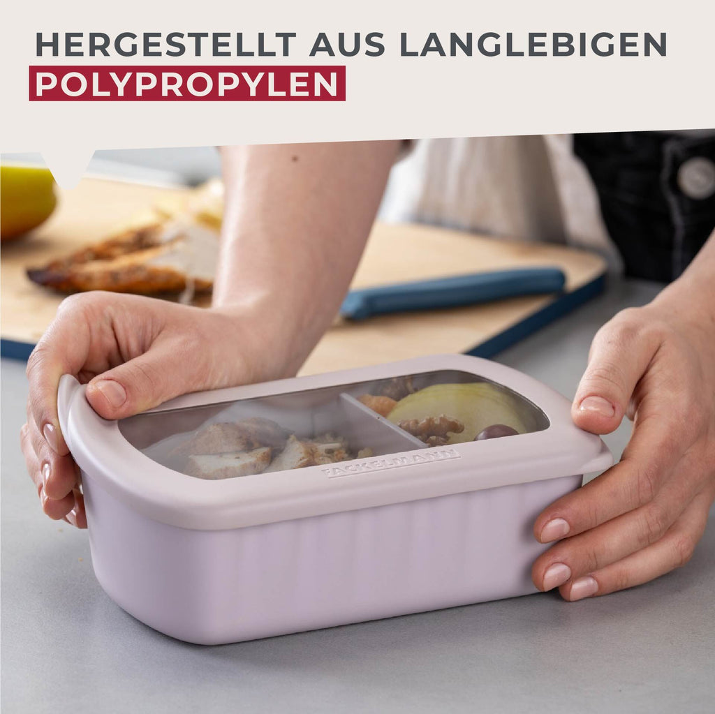 Nærbilde av skillevegg i Matboks 1 L beige 3-delt med skillevegg