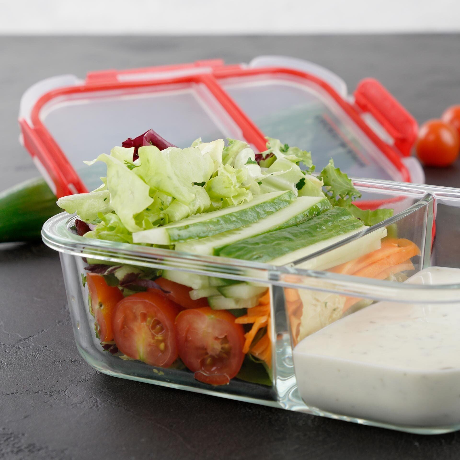 Matboks med skillevegg for meal prep - Fackelmann bakside