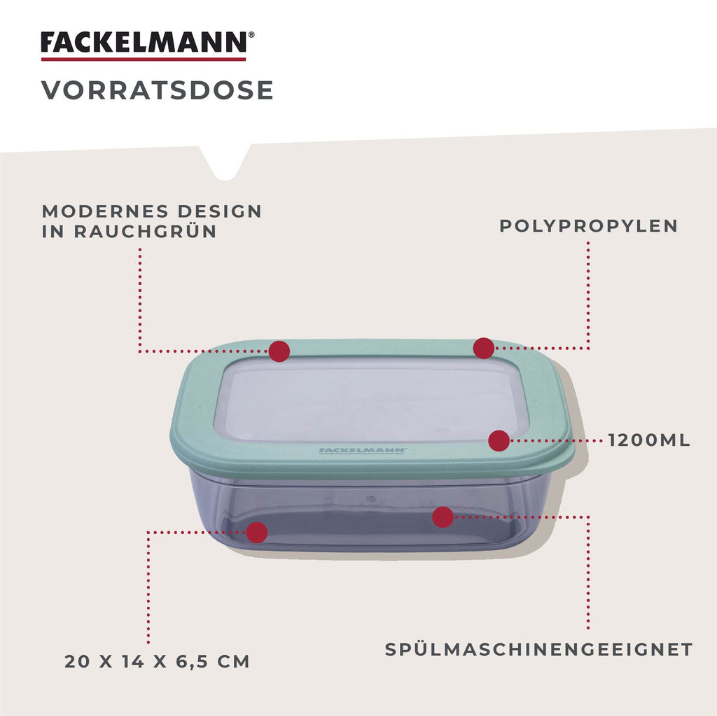 Matboks plast 1,2 L med lokk - Fackelmann åpen med mat