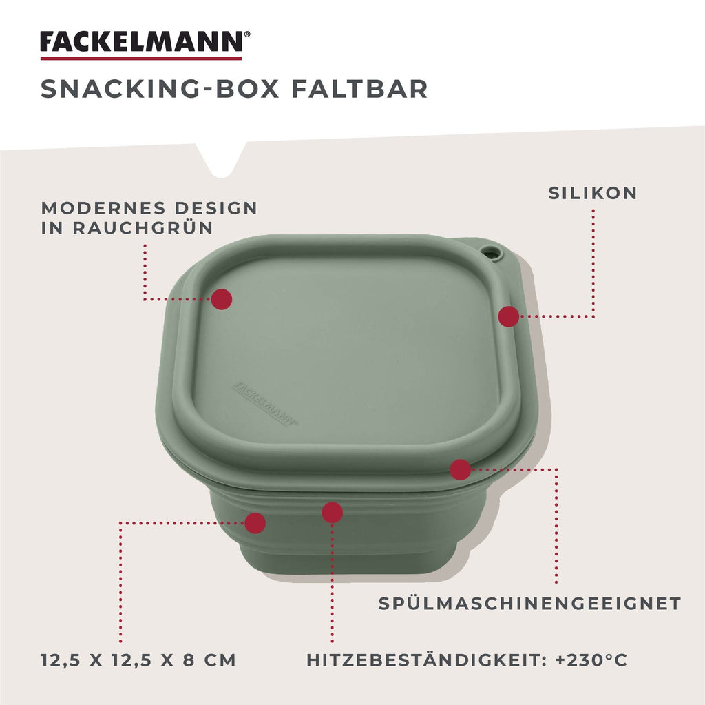 Matboks sammenleggbar silikon 13x13 cm grønn - Fackelmann sammenlagt